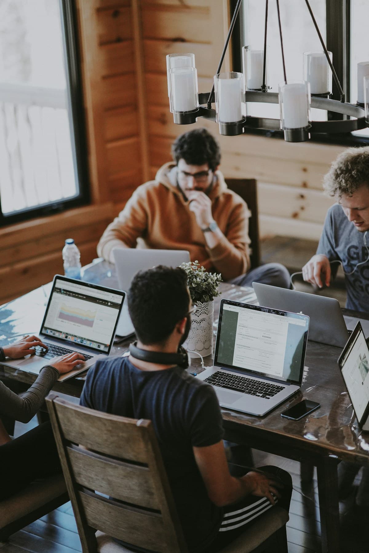 Illustrative stock photograph of a collaborative working session